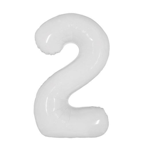 Ballon numéro blanc 40’’ - Boutique C'est la fête