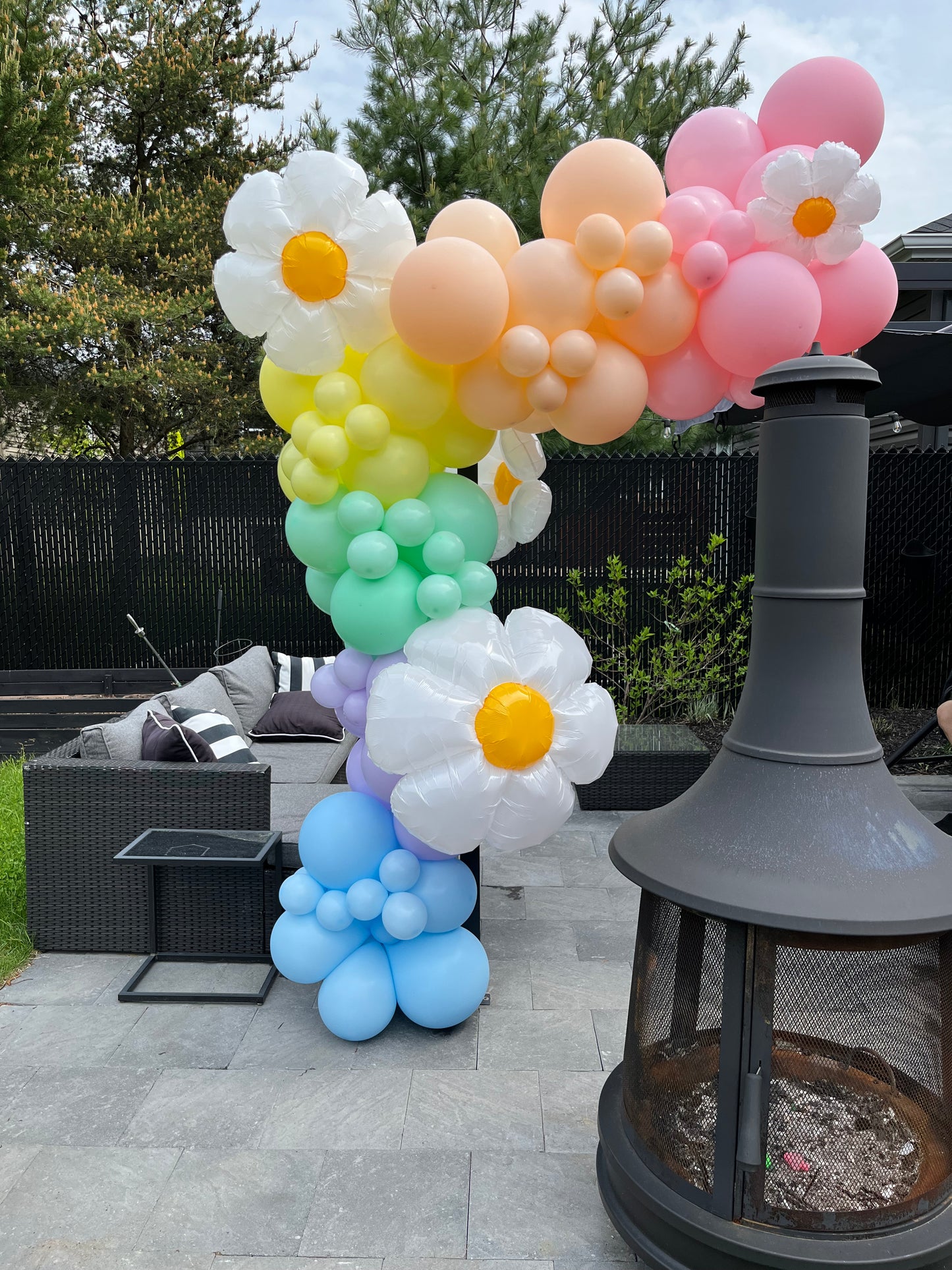 Arche de ballon ''Arc-en-ciel pastel''